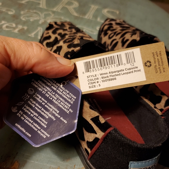 Toms Alpargata Cupsole Leopard Slip-On NEW, size 5 - Picture 4 of 10